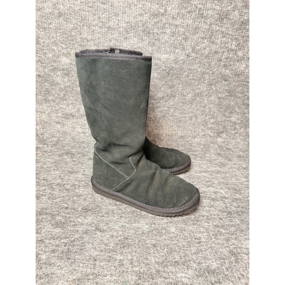 UGG Australia Classic Tall Black Suede Sheepskin Boots 5272 Womens 5